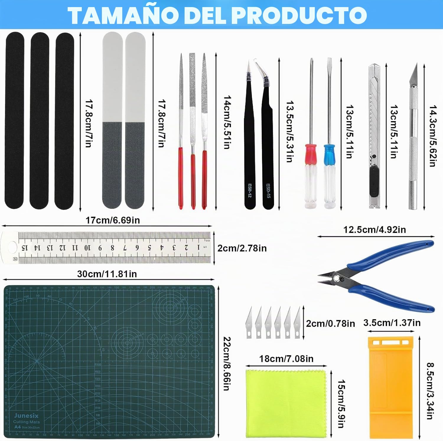 25 PCS Gundam Model Kit de Básicas Herramientas, Kit de Herramientas de Modelador Profesional, Juego de Manualidades de Construcción de Coche, para la Construcción, Reparación y Fijación de Modelos