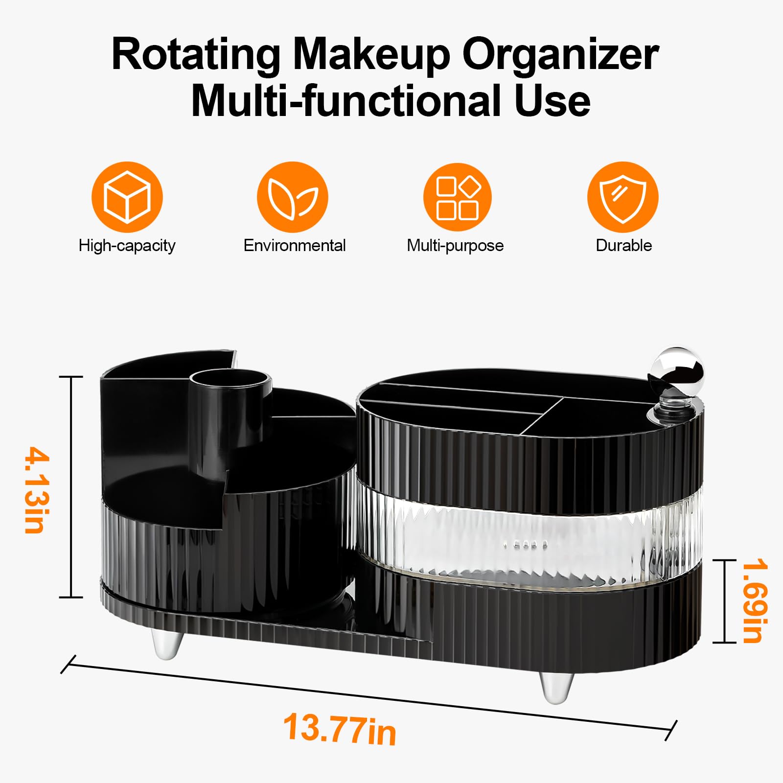 Brothersbox 3-stöckiger Drehbarer Make-up-Organizer – Kosmetik-Aufbewahrung Für Schminktisch, Badezimmer & Hautpflege