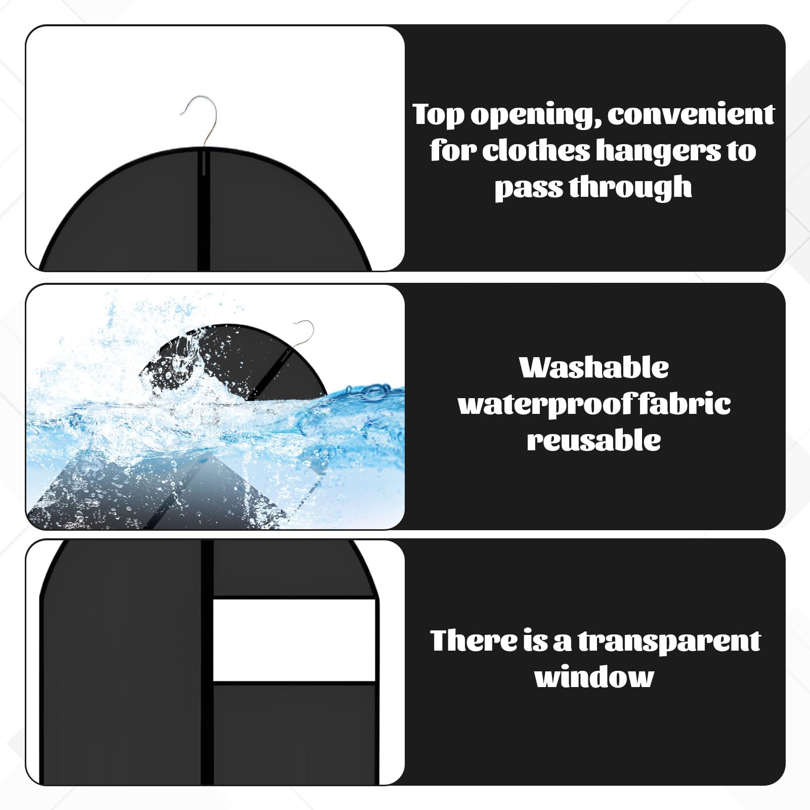 Suit Covers for Men with Zipper,2 Pcs Suit Bags for Men,Foldable and Dustproof Suit Carriers for Men,Easy to Store,Reusable Clothes covers,Suitable for Coats,Jackets,Pullovers - Image 3