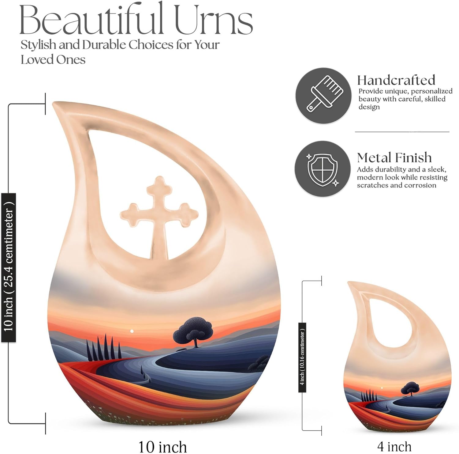 Sunset Serenade Harmony and Urn - Small Urns for Human Ashes - Urns for Adults Men & Womem - Urn for Burial - Small Cremation Urns, Keepsake urns for Ashes Small(Size - 4inch, 1Pcs)