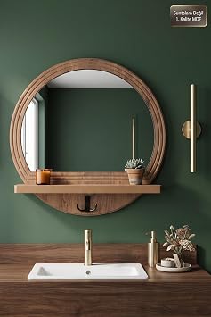 Antik Ah ap Desenli Dekoratif Ayna Rafl  Ask l kl  Banyo Oda Lavabo Wc Dresuar Koridor Konsol Mutfak Makyaj Aynas  Yn-102