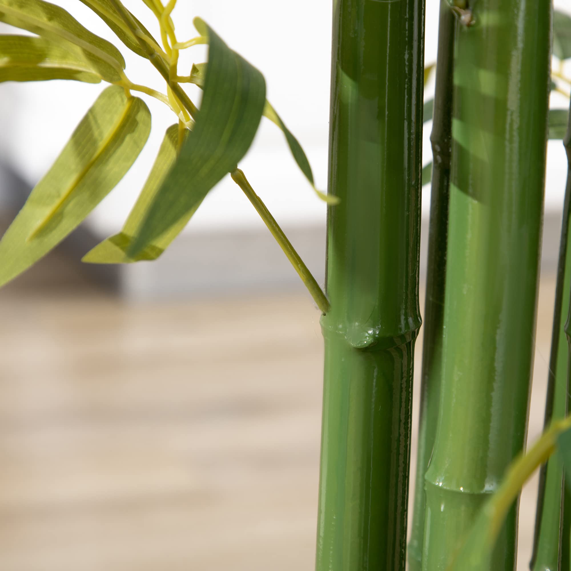 HOMCOM Pianta Artificiale di Bambù 180 cm Pianta Finta Realistico Verde | Vaso Decorativo, Piante da Interno Grandi, Soggiorno, Camera da Letto