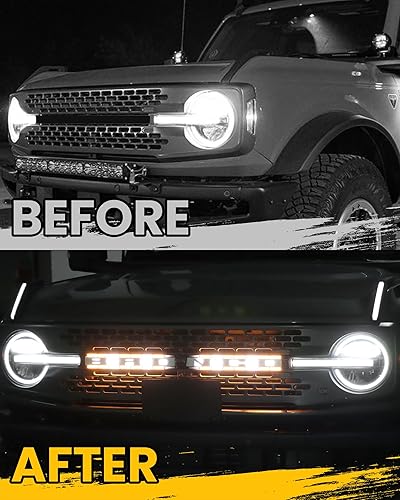 Miniatura 3 de Luz LED de rejilla para Ford Bronco 2021 2022 2023 2024 Kit de lámparas de rejilla de 24 puertas con arnés de cableado de fusible