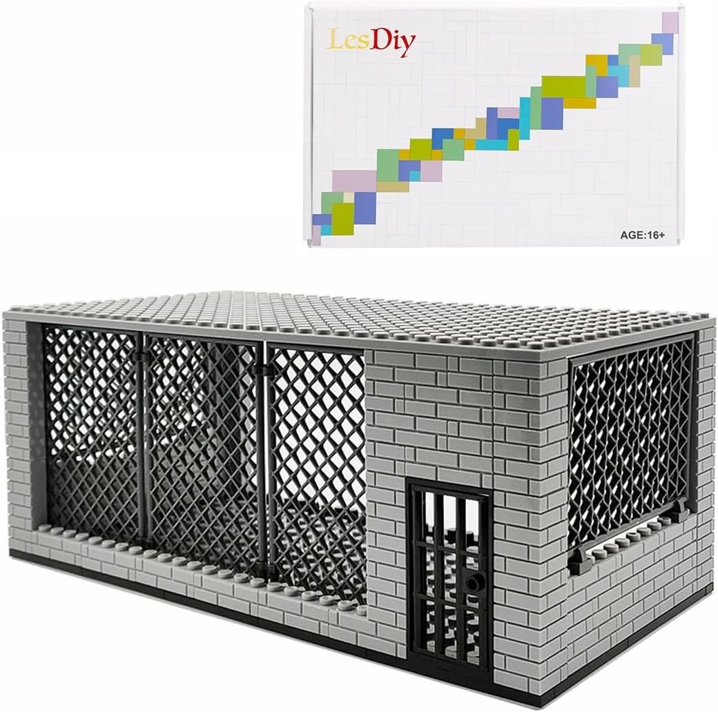 Military Series Prison Scene Bricks Model Set, Simulation Military War Scene Equipment Accessories, DIY Small Particle Building Blocks