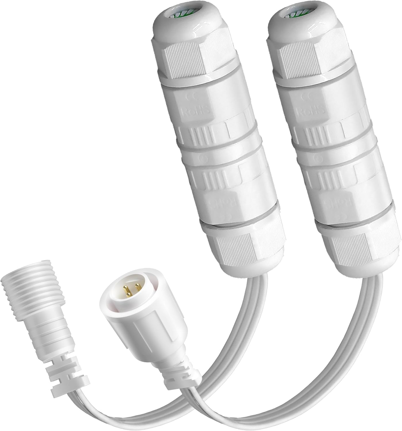 Wire Connector (2 Pack) for eufy Permanent Outdoor Lights E22, IP68 Waterproof Extension Cable Splice Connector to Cut & Connect E22 String Lights for Patio Garden Roof Decorations, Male & Female Set