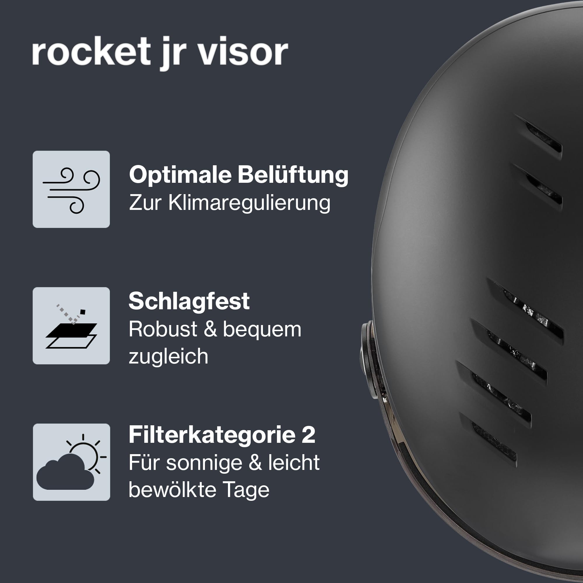 uvex Rocket jr Visor kask narciarski dla chłopców i dziewczynek – indywidualne dopasowanie rozmiaru – zoptymalizowana wentylacja – czarny srebrny matowy – 54-58 cm