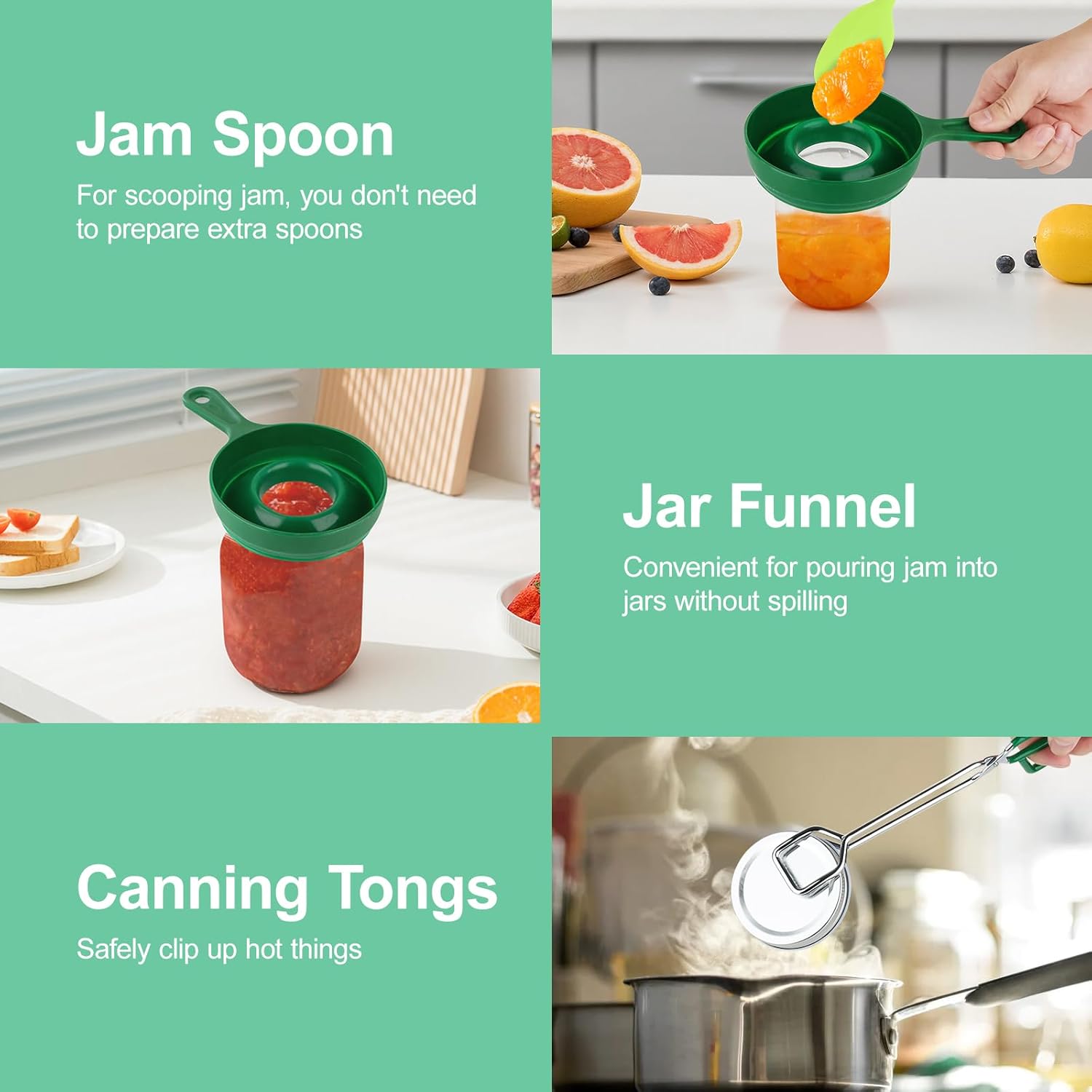 Canning Set - Home DIY Canning Tools, Suitable for Canning Supplies Starter Kit for Beginners, Including Canning Pot, Rack, Seven 16oz Mason Jar, Lifting Tongs and Pickling Kit