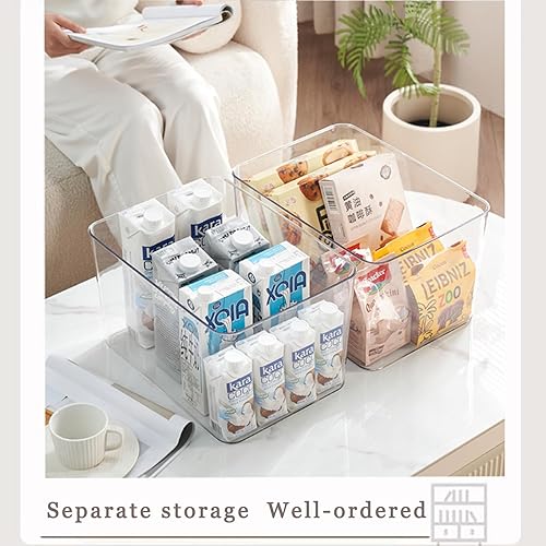 Miniatura 8 de Contenedores de almacenamiento de plástico transparente con tapas, 3 paquetes, contenedores de almacenamiento para aperitivos, cosméticos, libros,