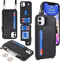 Vista 100 de Cavor for iPhone 11 Wallet Case with Card Slots Holder,Premium PU Leather Kickstand Feature Case [Wrist Strap] Double Magnetic Clasp Shockproof Flip