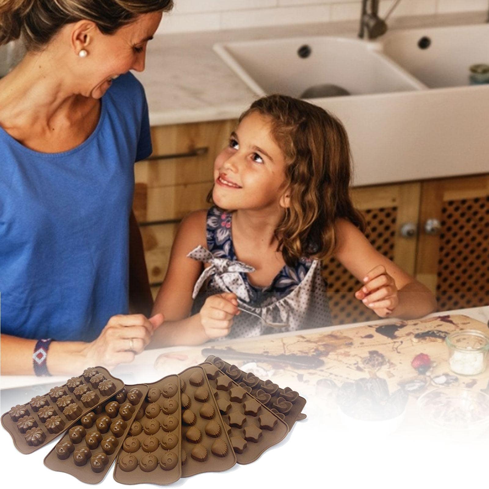 Amazon.co.jp: 6個セット チョコレート型 シリコンモールド チョコ