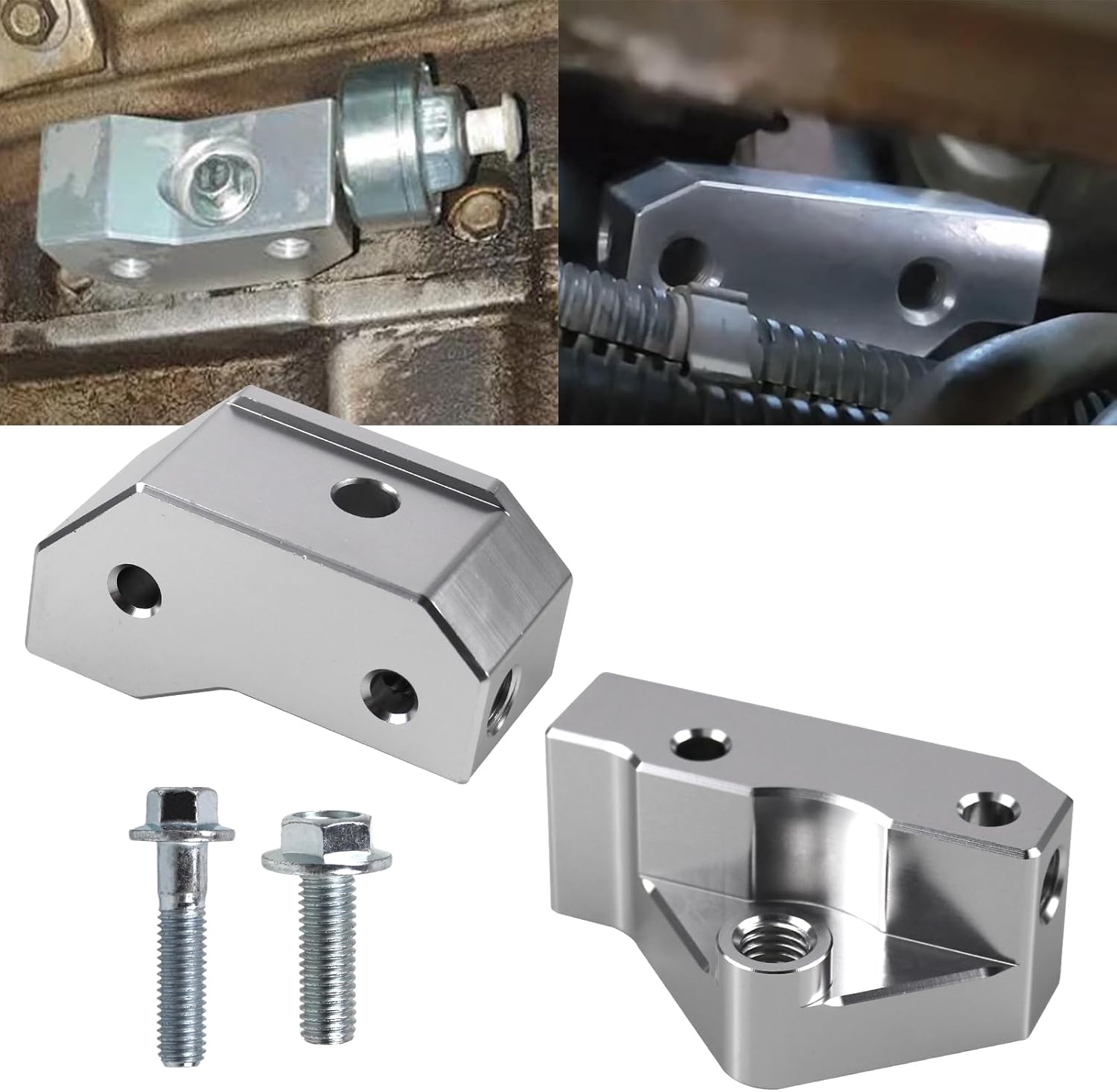 RYANSTAR RACING Billet Aluminum Knock Sensor Relocation Brackets Compatible with GM LS Gen III Engines LS1, LM7, LR4, LQ4, LS6, L59, LQ9, LM4 - 551216-KN30