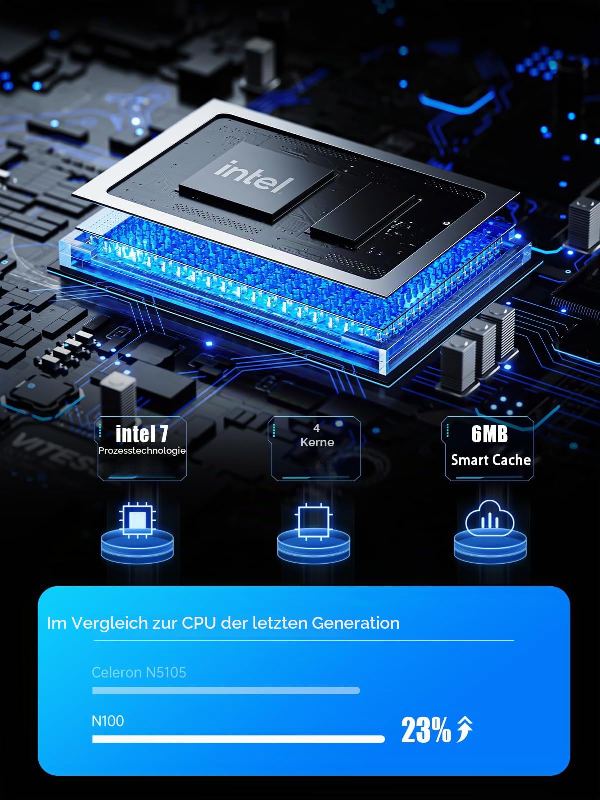MINIS FORUM S100 Mini PC Stick, Intel Alder Lake-N100, 8 GB LPDDR5 RAM, UFS2.1 256 GB, Dual 4K Display, 2,5 G Ethernet, 2 x USB A, 1 x USB-C, professioneller PC für Digital Beschilderung