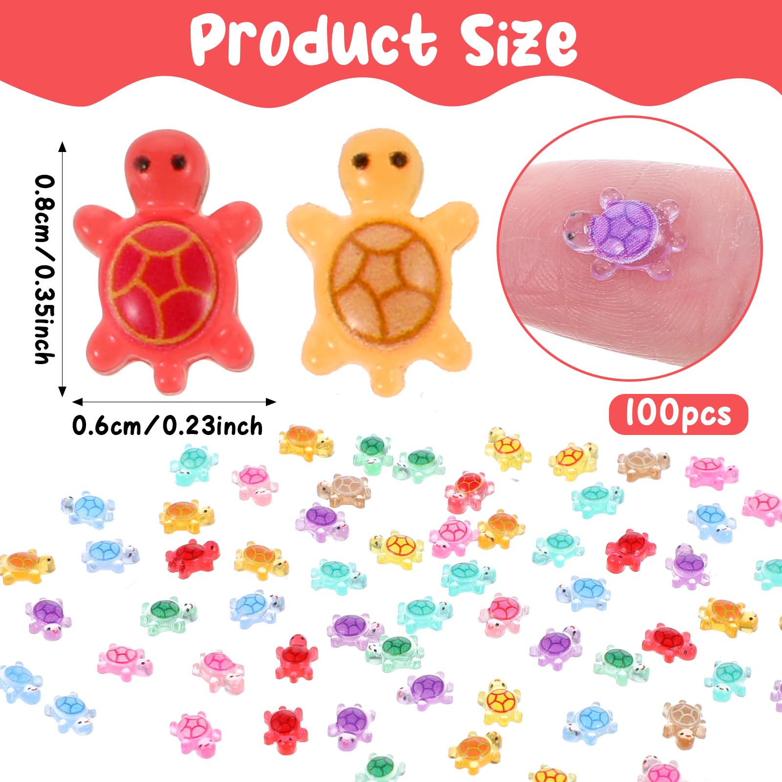 100 sztuk mini żółwi, mini świecące żółwie z żywicy, słodkie małe figurki z żywicy, małe figurki żółwia, miniaturowe figurki do majsterkowania DIY, dekoracji ogrodu, kształtowania krajobrazu i