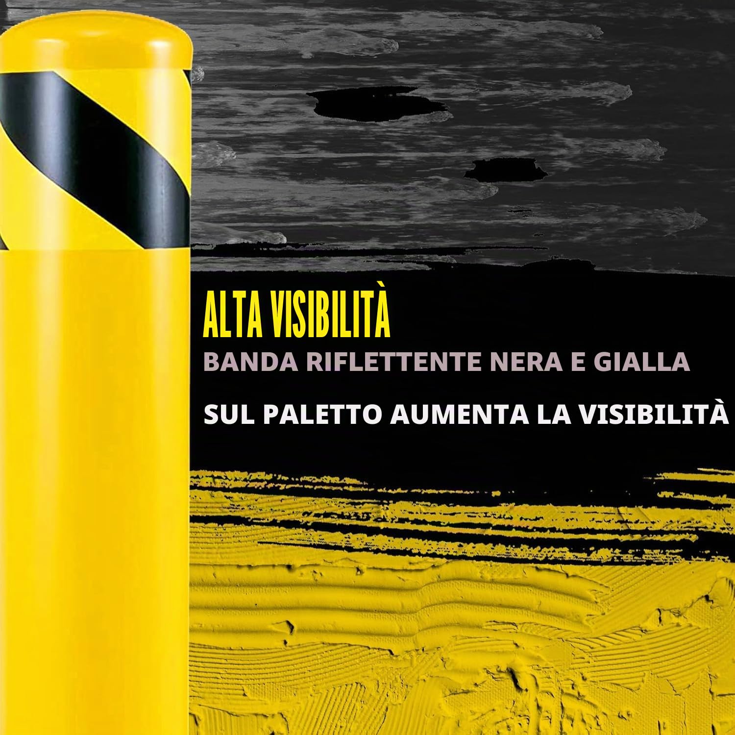 Pilona Parcheggio Gialla Barriera Anti Intrusione, Paletto del Dissuasore per Pianificazione Stradale (2, alt. 91 cm)