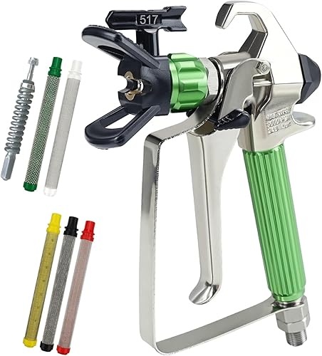 Pistola pulverizadora de pintura sin aire 3600 PSI Pistola de pulverización de alta presión 517 Punta de pulverización reversible y filtro de