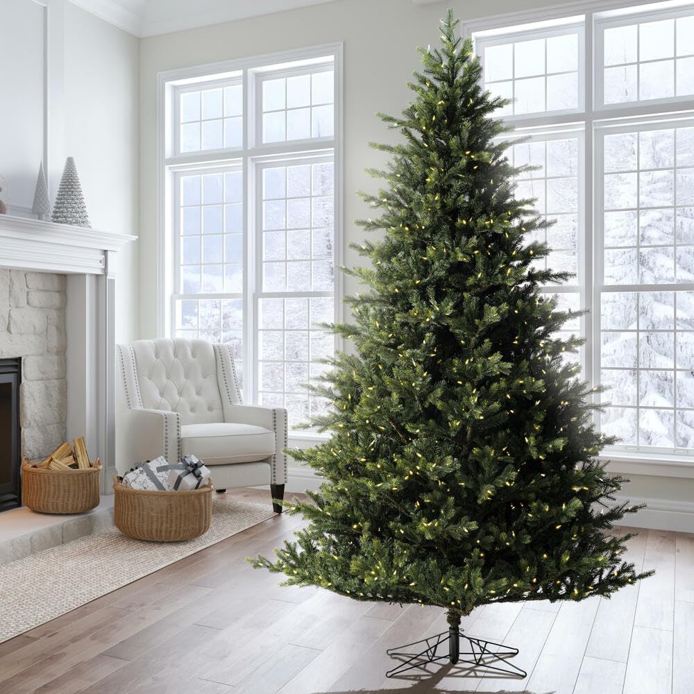 Vickerman 7.5' Welch Fraser Fir Artificial Christmas Tree - Warm White Dura-lit LED Lights - Lifelike Indoor Seasonal Home Decor - Maintenance Free Faux Fraser Fir Christmas Tree