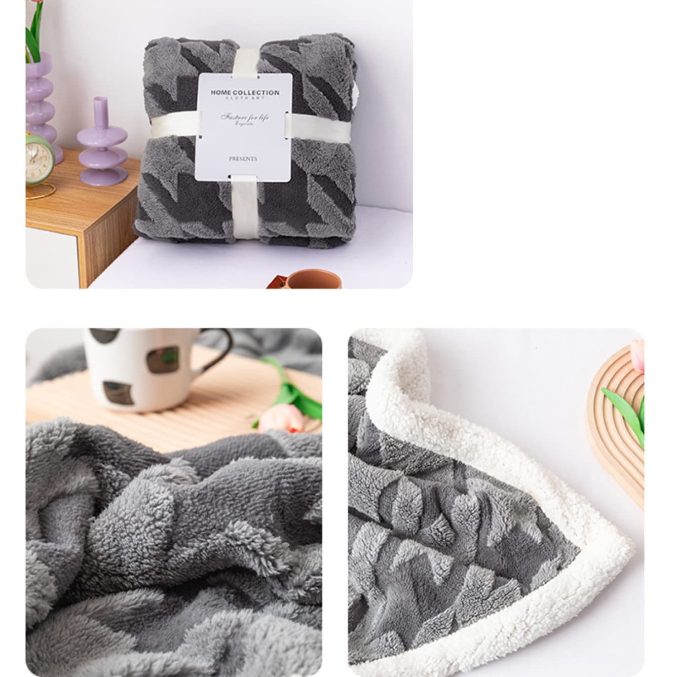 Amazon｜XWPW2 綿入り毛布 シングル ダークグレー 100*150CM 二枚