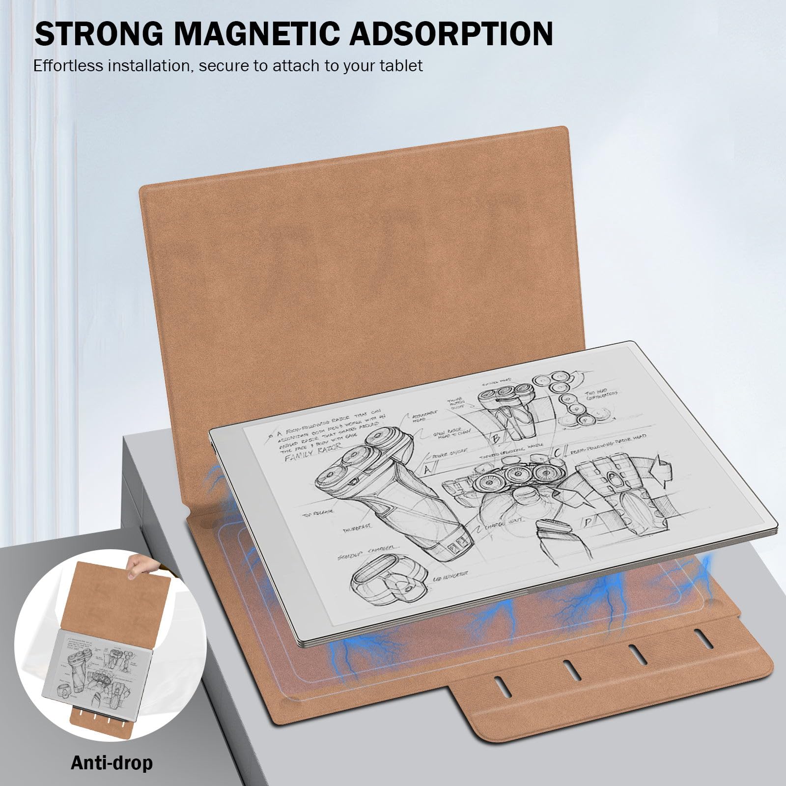 MoKo Case for Remarkable Paper Pro 2024 11.8", Lightweight Ultra-Thin Magnetic Case with Wide Pen Protective Clasp - Image 4