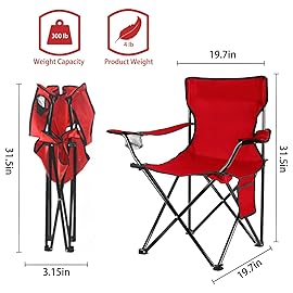 Damei century Folding Camping Chairs- Lightweight, Portable Chair for Beach, Lawn, Outdoor SportsRed
