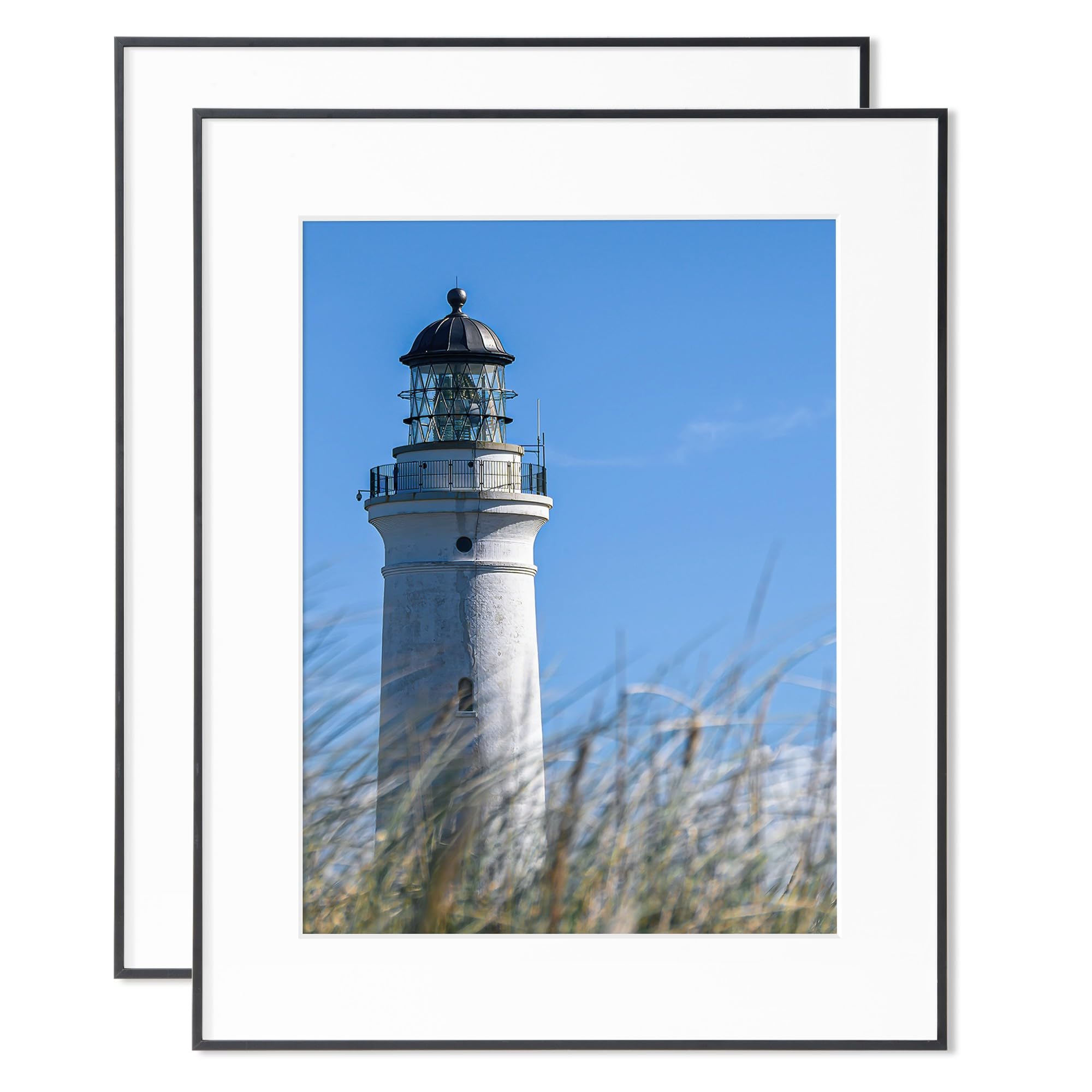 Photo 1 of ***ONLY ONE*** Marsmiles 24x30 Metal Picture Frame, Display 18x24 Pictures with Mat or 24x30 without Mat, Aluminum Photo Frame Covered by Real Glass for Wall Display Home Office Gallery, Black, 2 Pack