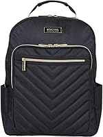 Vista 4 de Kenneth Cole REACTION - Mochila Chelsea Chevron para mujer, para laptop y tablet de 15 pulgadas, Negro, Tamaño único