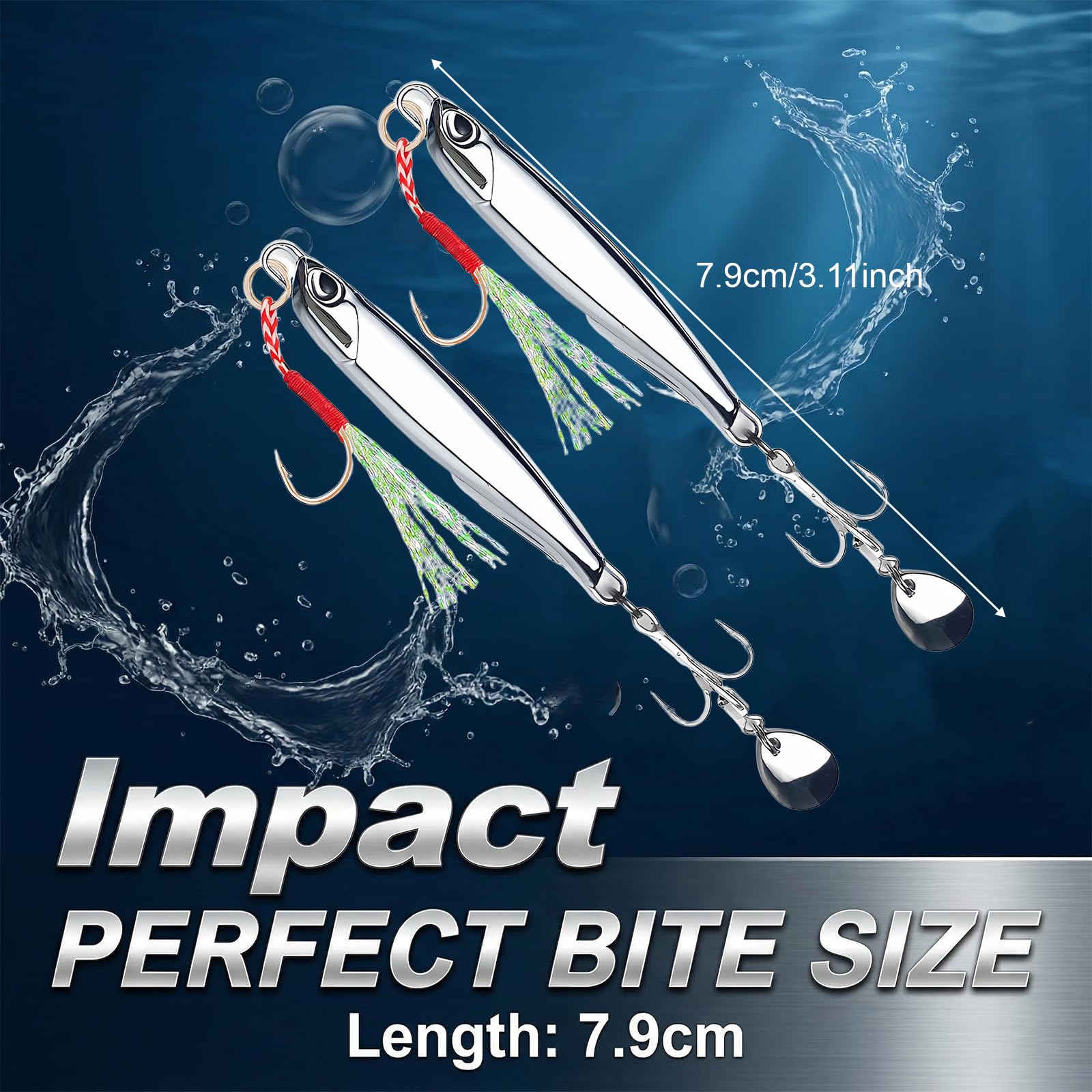 2 Leurres De Pêche 30g – Alliage Zinc Anti-corrosion, Forme Réaliste Pour Eau Douce Et Mer