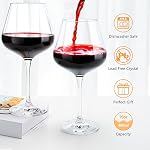 Crystal Red Wine Glasses Set of 4 – 16 oz Elegant Long Stem Wine Glasses in Gift Box, Premium Glassware for Wedding, Anniversary, Birthday Gifts