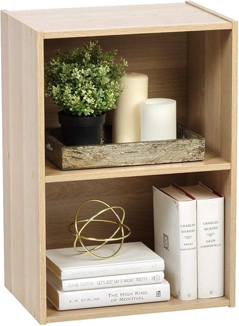 Iris Ohyama, Wooden Cabinet with Shelves / Bookcase / Side Furniture / Basic Storage Shelves, Easy Assembly, Modular, Design, Office, Living Room, Bedroom - Basic Storage Shelf - CX-2 - Light Brown
