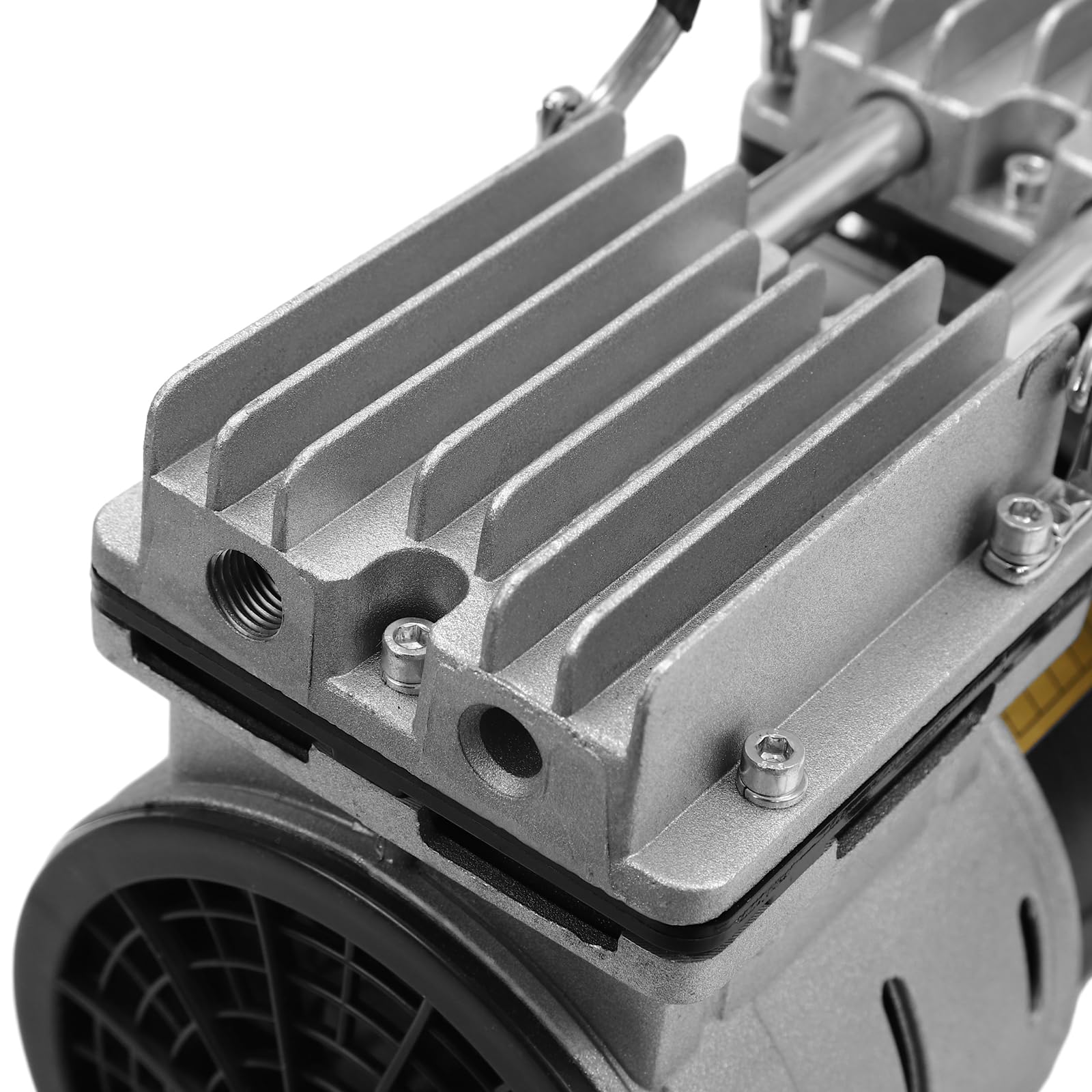 Ölfreie Vakuumpumpe, 220V 550W 1400RPM Ölfrei Unterdruckpumpe Vakuum mit 2 Zylindern und Kühlventilatoren, Ölfrei labor Vakuum Pumpe mit Überhitzungsschutz für Vakuumadsorption, G1/4 Gewinde