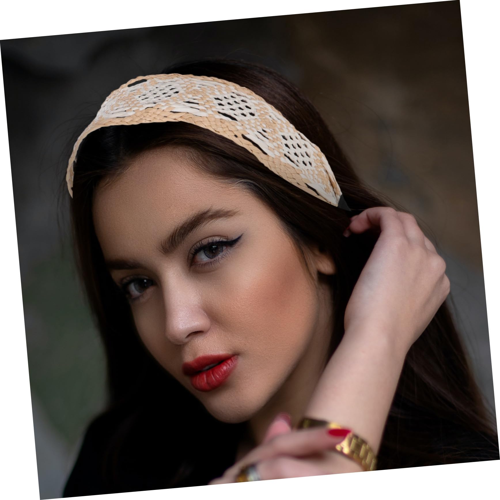 iplusmile Bandeau Large Raphia Tressé Accessoire de Coiffure pour Cheveux Bandeau pour Cheveux Femme