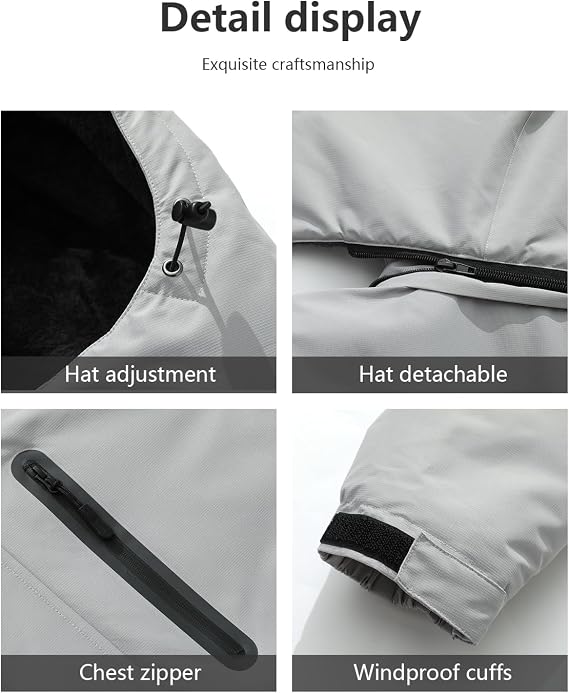 Men's Mountain Ski Jacket Warm Winter Snow Coat Waterproof Snowboarding Jacket Outdoor Windbreaker Hooded for Hiking