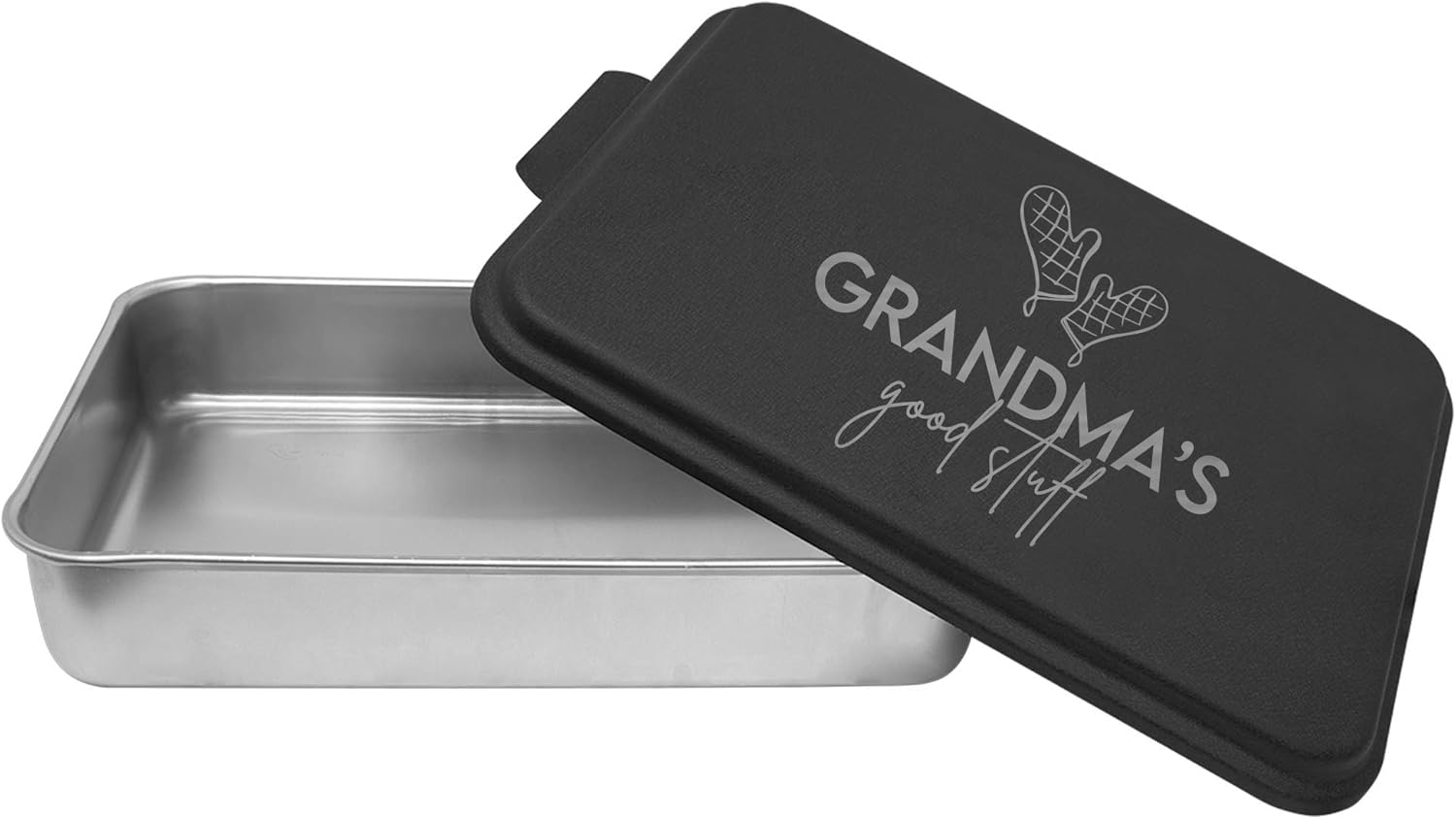 The Crafty Engineer Personalized Baking Dish Laser Engraved- 9x13 Durable Personalized Bakeware - Unique Oven Mitts Design, Ideal Gift for Cooking Enthusiasts- (Black)