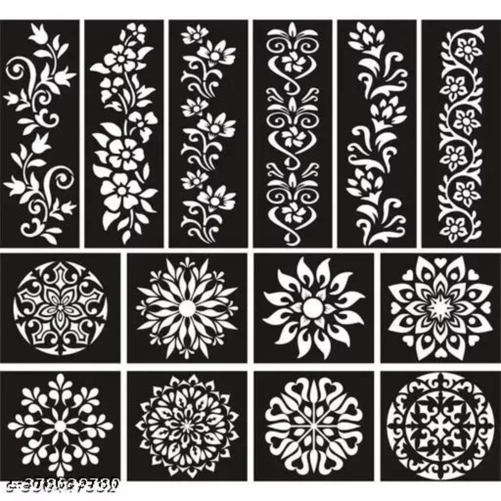 JMC Mehndi Stencil Set for Hands, Feet & Arms – Reusable Henna Tattoo Templates for Bridal, Festival & DIY Body Art – Easy-to-Use Temporary Tattoo Kit for Women & Girls as43-image-8