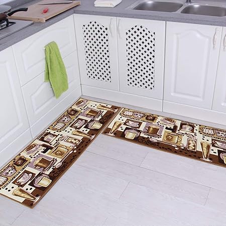 Amazon.de: Carvapet 2Stk Küchenläufer Waschbar rutschfest Küchenmatte