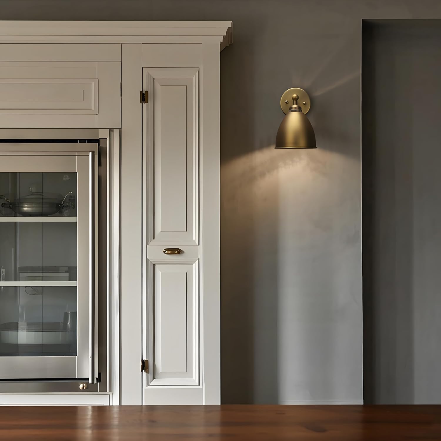 Phansthy Industrial Hardwire Wall Sconce Vintage Farmhouse Wall Light Fixture, Right-Angled Wall Lights with Rustic Metal Lampshade for Bedroom, Living Room, Reading, Kitchen (Antique, 2 Pack)