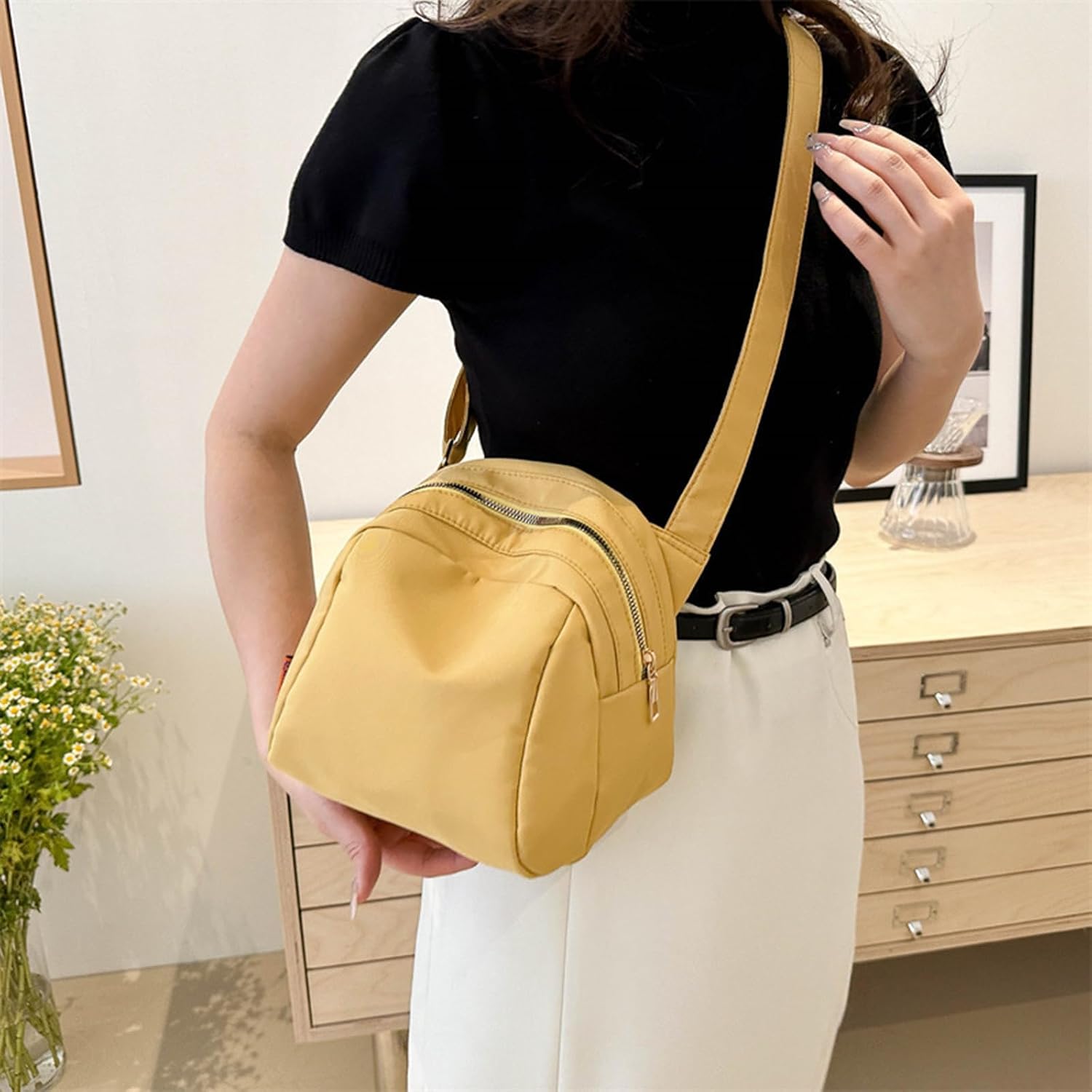 Crossbody Bag Wear Oxfords Fabric Construction Multiple Organizational Pockets Ergonomic Adjustable Strap Daily Essential Bag