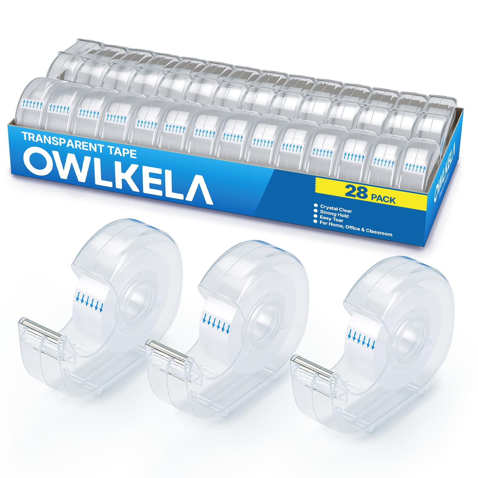 OWLKELA 28 Pcs Clear Tape Dispensers, 1 Inch White Core