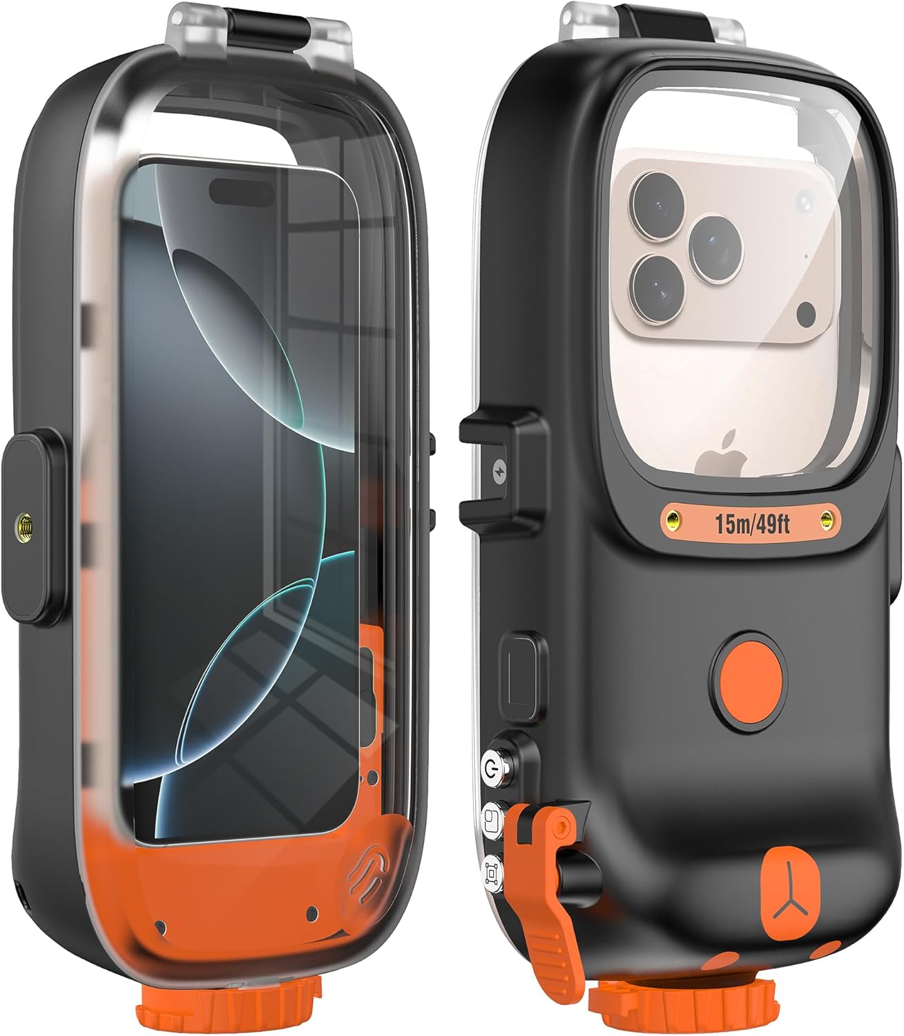 Mangix Universal Snorkeling Diving Phone Case, Underwater Wireless Connection Photo Video Diving Housing Handle Grip Compatible for iPhone 14/15/16/17 Pro Max Galaxy S24/S25/S26 Ultra Black