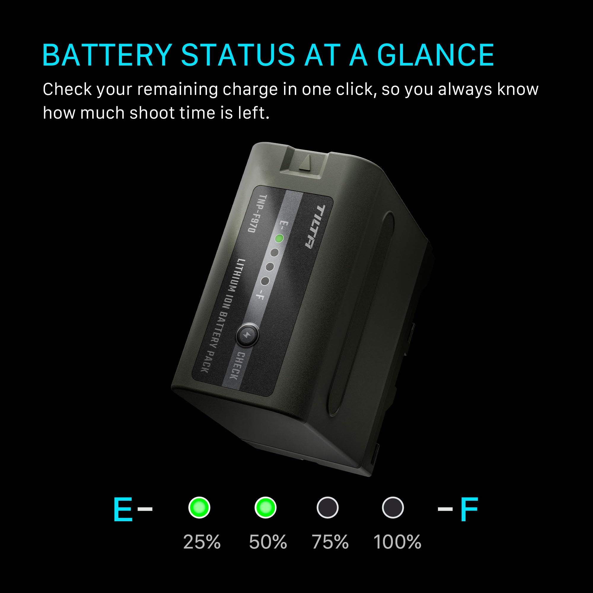 Tilta NP-F970 Batterie, 10500mAh pour Caméscopes, Moniteurs, Lumières LED