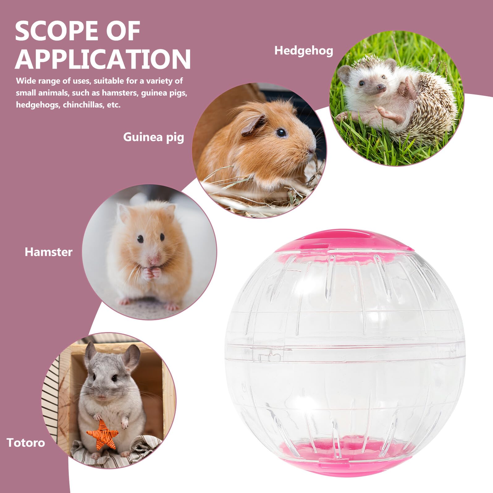 4 Pièces Balle de Course Transparente pour Hamster Exercice Silencieux pour Petits Rongeurs Accessoires Cage Hamster Portable et Facile à Nettoyer Usage Intérieur et Extérieur
