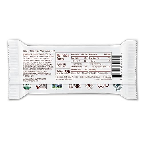 Miniatura 3 de JUSTINS Tazas de mantequilla de maní de chocolate negro orgánico paquete de 12 2 tazas cada una