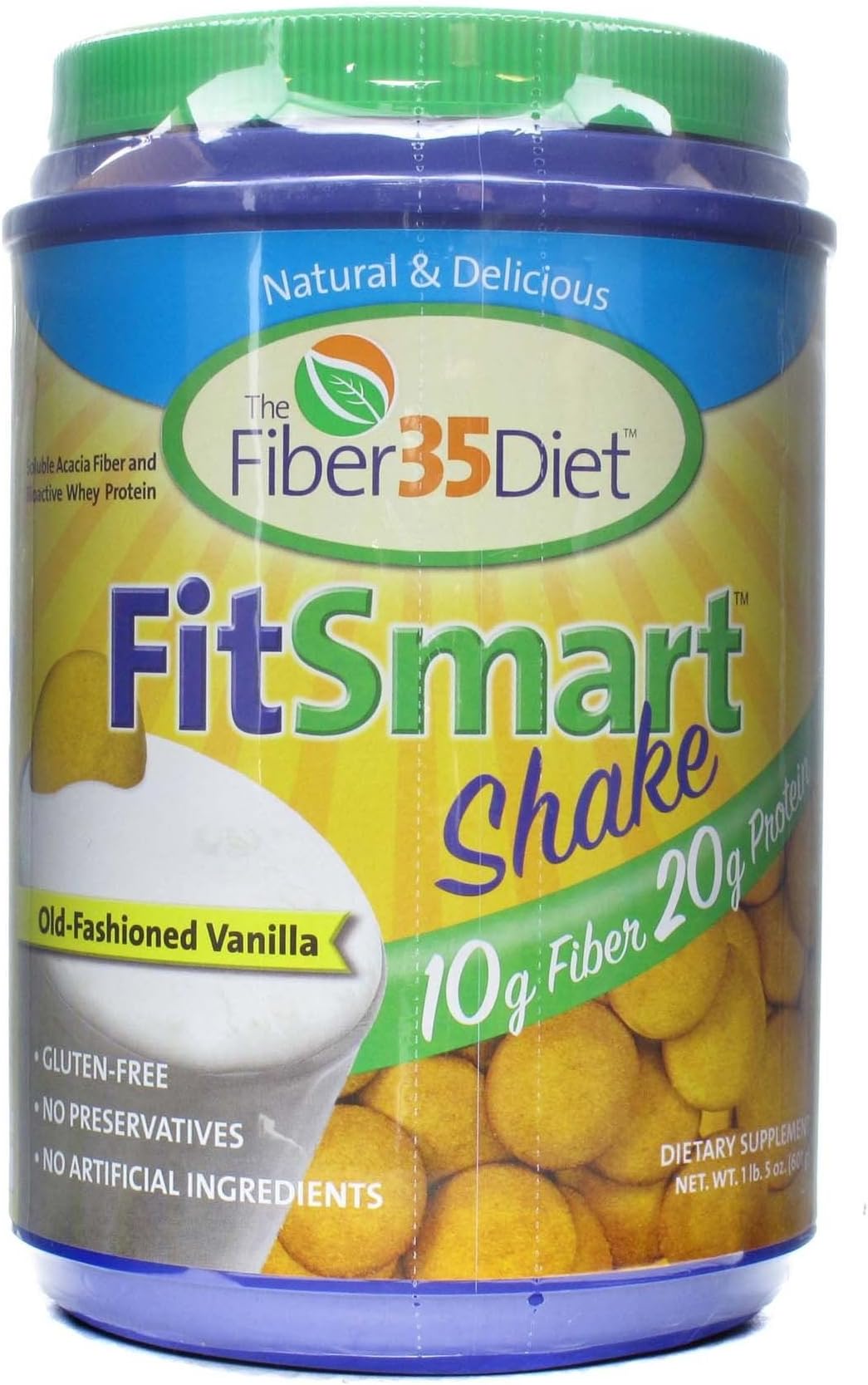 The Fiber35 Diet FitSmart Shakes, Vanilla- 1lb 5oz