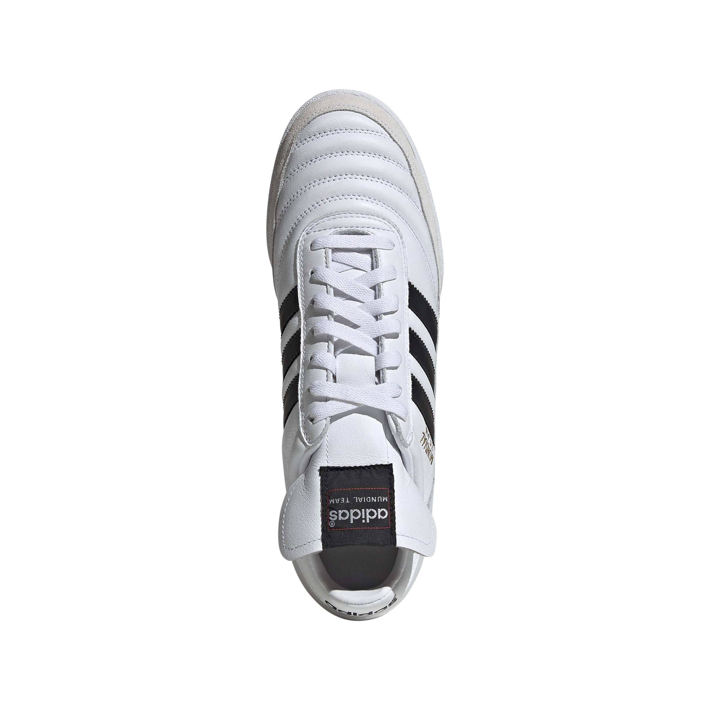 adidas FTWWHT/CBLACK/Goldmt Men's Mundial Team FTWR whiteCore Black/Gold met. 6 US, 6 Wide