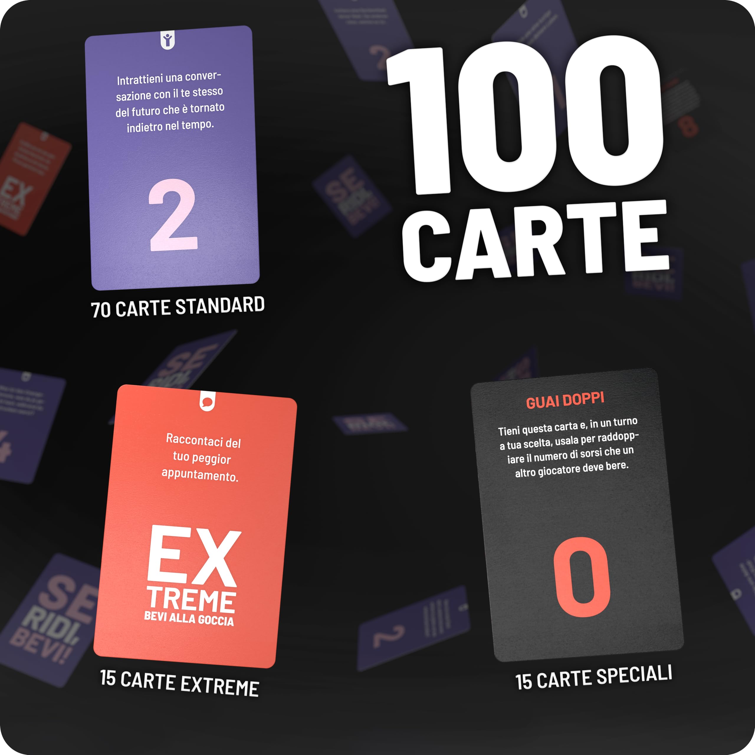 Se Ridi, bevi! - Il divertente gioco alcolico - Gioco di alcolici con 100 carte - gioco di alcolici - gioco di carte - giochi di partito per adulti - 18+ - Edizione italiana
