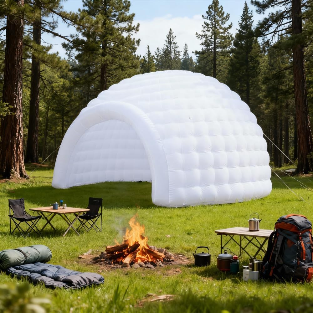 White Inflatable Igloo Dome Tent Portable Lightweight Blow-Up Gazebo Outdoor Air Cloud Tent Event Shelter for Garden Parties, Wedding Decor, Backyard Gatherings & Commercial Rental