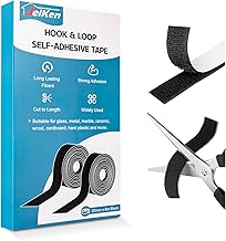 Hook and Loop Tape, 20mm x 8m, Heavy Duty Self Adhesive Tape Extra Strong Double Sided Sticky Strips for Carpet Picture Hanging Fabric Home Office Industrial | Cut-to-Length (Black)