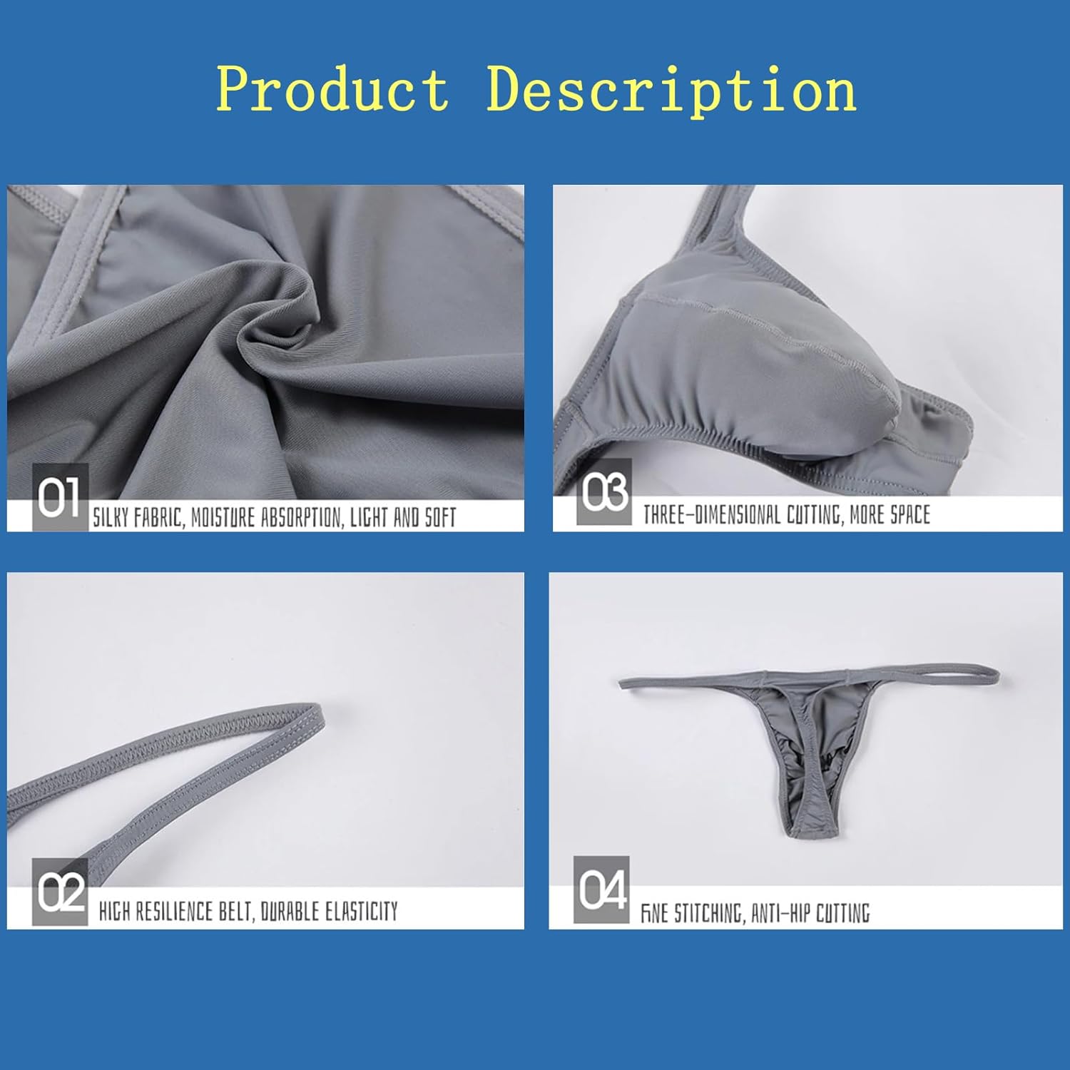 Men's Sexy Bikini Underwear T-Back G-String Briefs Thong Lingerie - Image 4