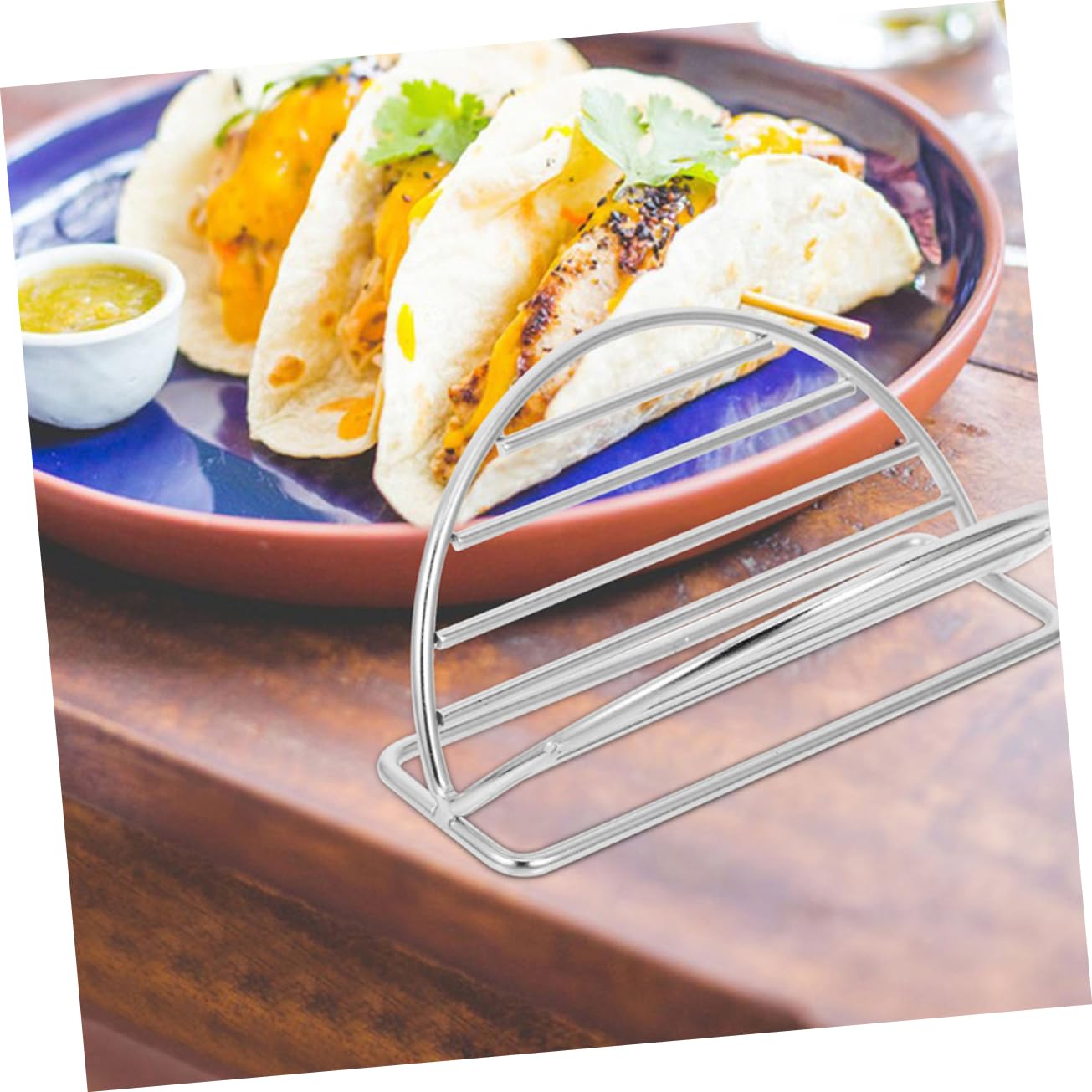 4 Piezas Soporte para Tacos de Acero Inoxidable para Restaurante