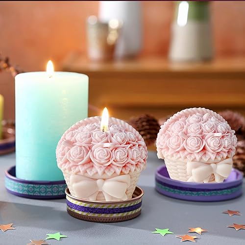 Vista 31 de Molde de vela para el día de San Valentín para hacer velas, molde de silicona 3D para fundición de resina, bricolaje yeso, arcilla polimérica