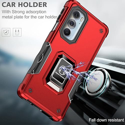 Miniatura 3 de TJS Funda para Motorola Moto Edge Plus 2022  Moto Edge + 5G UW 2022  XT2201  Edge 30 Pro Funda protectora de pantalla de vidrio templado grado